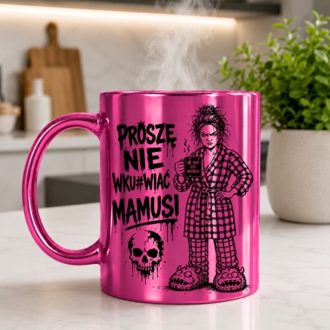 Kubek różowy z nadrukiem prezent dla MAMY Dzień Matki Mama Teściowa