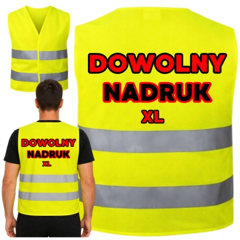 KAMIZELKA ODBLASKOWA PREMIUM Z DOWOLNYM NADRUKIEM XL