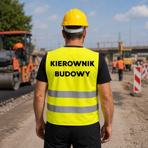 KAMIZELKA ODBLASKOWA PREMIUM Z DOWOLNYM NADRUKIEM XL