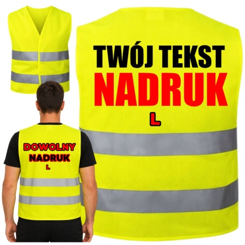 KAMIZELKA ODBLASKOWA PREMIUM Z DOWOLNYM NADRUKIEM L
