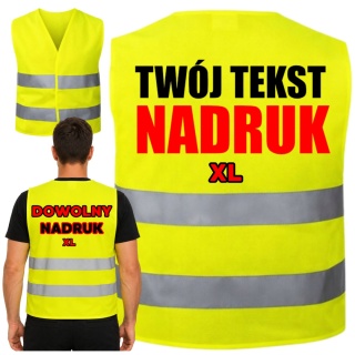 KAMIZELKA ODBLASKOWA PREMIUM Z DOWOLNYM NADRUKIEM XL