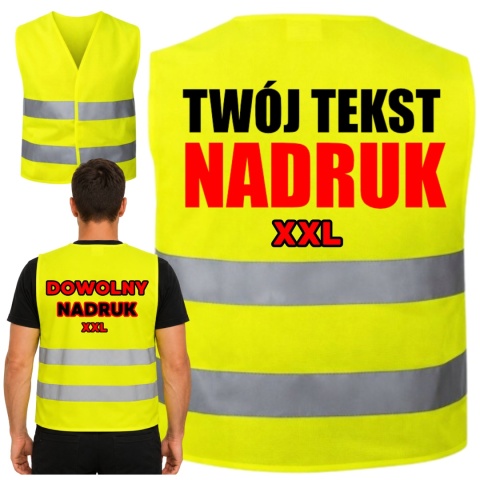 KAMIZELKA ODBLASKOWA PREMIUM Z DOWOLNYM NADRUKIEM XXL