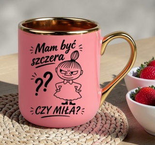 Kubek PREMIUM z nadrukiem śmieszny prezent - Mam być szczera?...