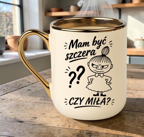 Kubek PREMIUM z nadrukiem śmieszny prezent - Mam być szczera?...