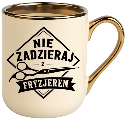 Kubek PREMIUM z nadrukiem śmieszny prezent - Nie zadzieraj z Fryzjerem