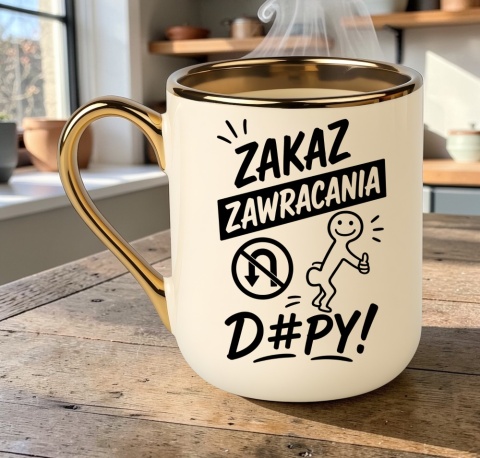 Kubek PREMIUM z nadrukiem śmieszny prezent - Zakaz zawracania d#py