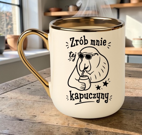 Kubek PREMIUM z nadrukiem śmieszny prezent - Zrób mnie kapuczyny...