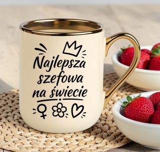 Kubek PREMIUM z nadrukiem śmieszny prezent dla Szefowej, Kierowniczki