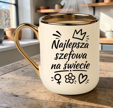 Kubek PREMIUM z nadrukiem śmieszny prezent dla Szefowej, Kierowniczki