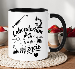 Kubek z nadrukiem śmieszny prezent - Laboratorium to moje życie