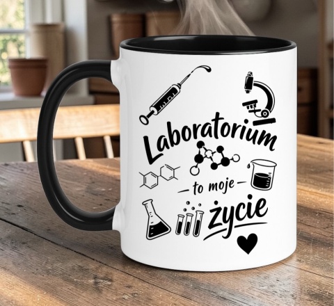 Kubek z nadrukiem śmieszny prezent - Laboratorium to moje życie