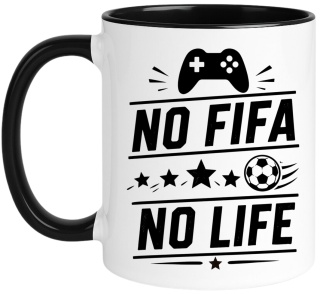 Kubek z nadrukiem śmieszny prezent dla gracza - No Fifa no Life
