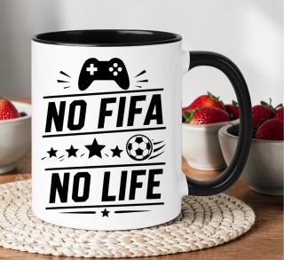 Kubek z nadrukiem śmieszny prezent dla gracza - No Fifa no Life