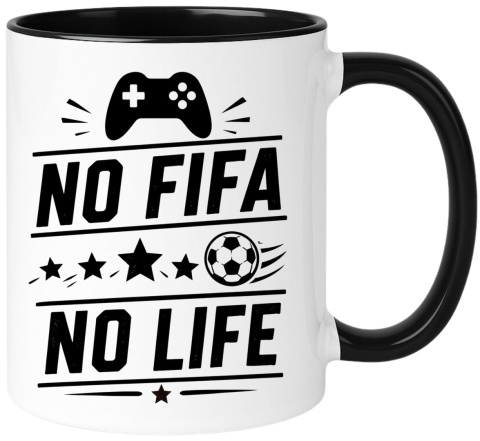 Kubek z nadrukiem śmieszny prezent dla gracza - No Fifa no Life