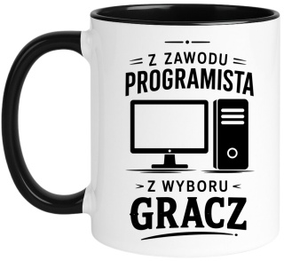 Kubek z nadrukiem śmieszny prezent dla gracza programisty