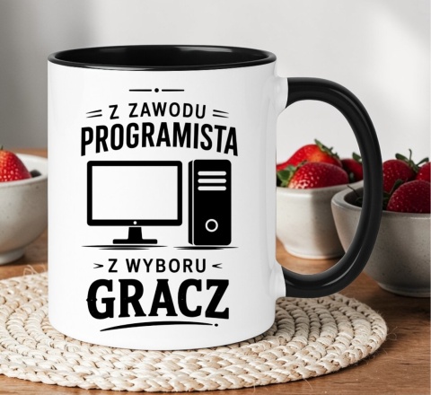 Kubek z nadrukiem śmieszny prezent dla gracza programisty
