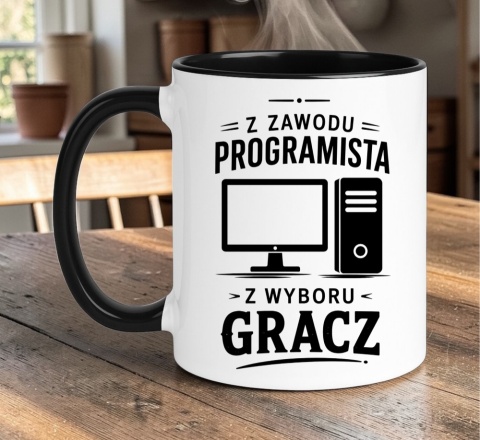Kubek z nadrukiem śmieszny prezent dla gracza programisty