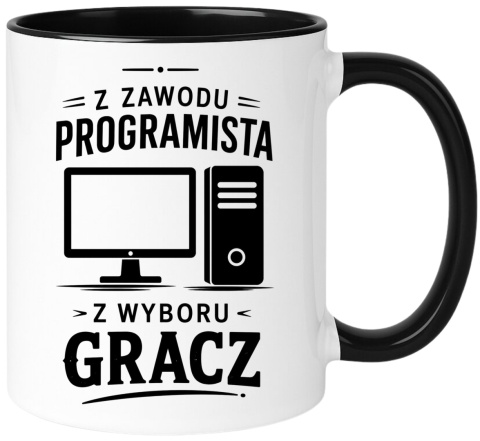 Kubek z nadrukiem śmieszny prezent dla gracza programisty