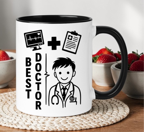 Kubek z nadrukiem śmieszny prezent dla lekarza doktora - Best Doctor