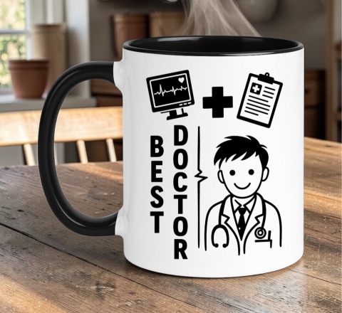 Kubek z nadrukiem śmieszny prezent dla lekarza doktora - Best Doctor