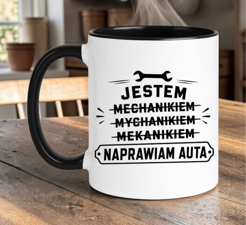 Kubek z nadrukiem śmieszny prezent dla mechanika
