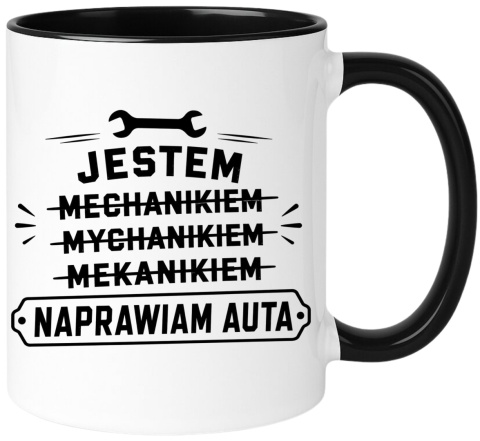 Kubek z nadrukiem śmieszny prezent dla mechanika