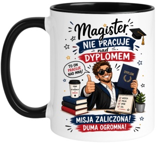 Kubek prezent Pan MAGISTER śmieszny nadruk upominek zakończenie studiów