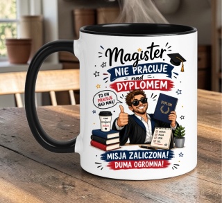 Kubek prezent Pan MAGISTER śmieszny nadruk upominek zakończenie studiów
