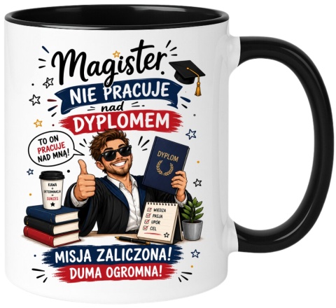Kubek prezent Pan MAGISTER śmieszny nadruk upominek zakończenie studiów