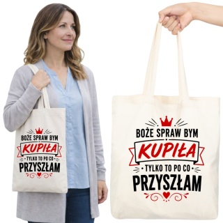 Torba bawełniana gruba Premium na zakupy śmieszny nadruk prezent