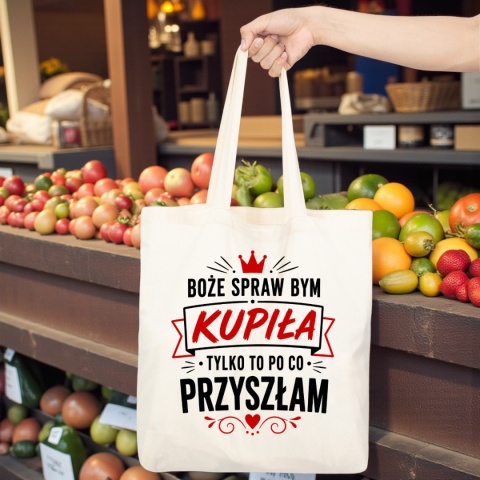Torba bawełniana gruba Premium na zakupy śmieszny nadruk prezent