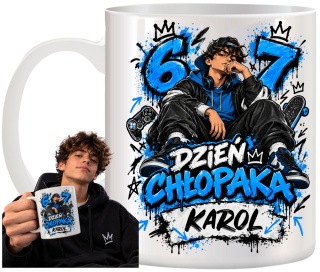 Kubek z nadrukiem prezent Dzień CHŁOPAKA dla Chłopca Kolegi z imieniem