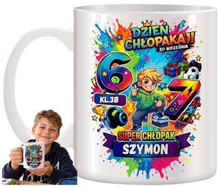 Kubek z nadrukiem prezent Dzień CHŁOPAKA dla Chłopca Kolegi z klasy + IMIĘ