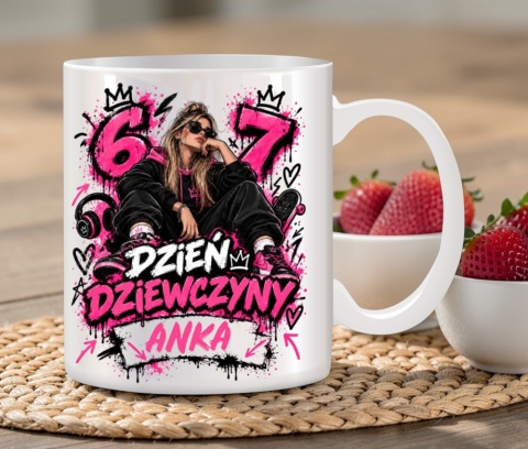 Kubek z nadrukiem prezent Dzień DZIEWCZYNY dla Koleżanki z imieniem