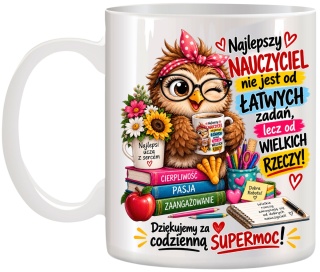 Kubek z nadrukiem prezent Dzień Nauczyciela dla Wychowawczyni Nauczycielki