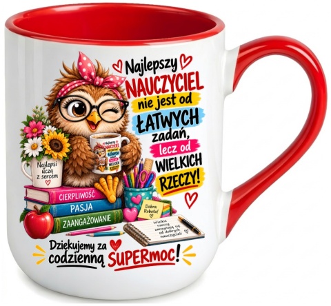 Kubek z nadrukiem prezent Dzień Nauczyciela dla Wychowawczyni Nauczycielki
