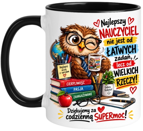 Kubek z nadrukiem śmieszny prezent na Dzień Nauczyciela dla Wychowawcy