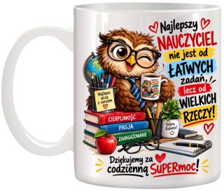 Kubek z nadrukiem śmieszny prezent na Dzień Nauczyciela dla Wychowawcy