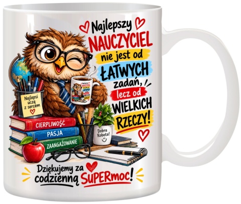 Kubek z nadrukiem śmieszny prezent na Dzień Nauczyciela dla Wychowawcy