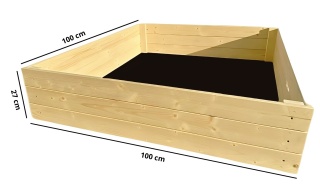 Warzywniak drewniany Zielnik Skrzynia na warzywa Inspekt Grządka 100x100x27