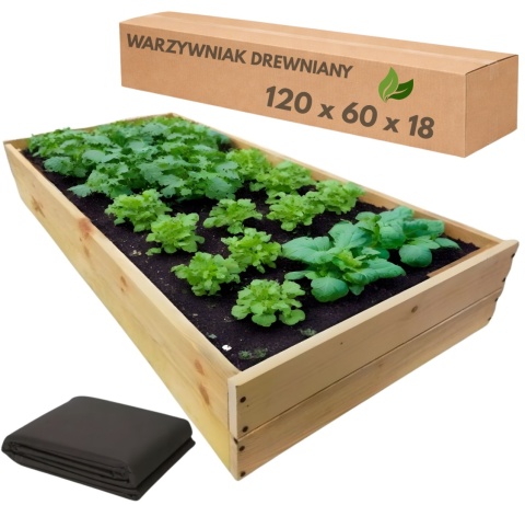 Warzywniak drewniany Zielnik Skrzynia na warzywa Inspekt Grządka 120x60x18