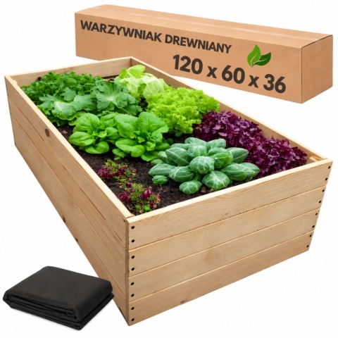 Warzywniak drewniany Zielnik Skrzynia na warzywa Inspekt Grządka 120x60x36